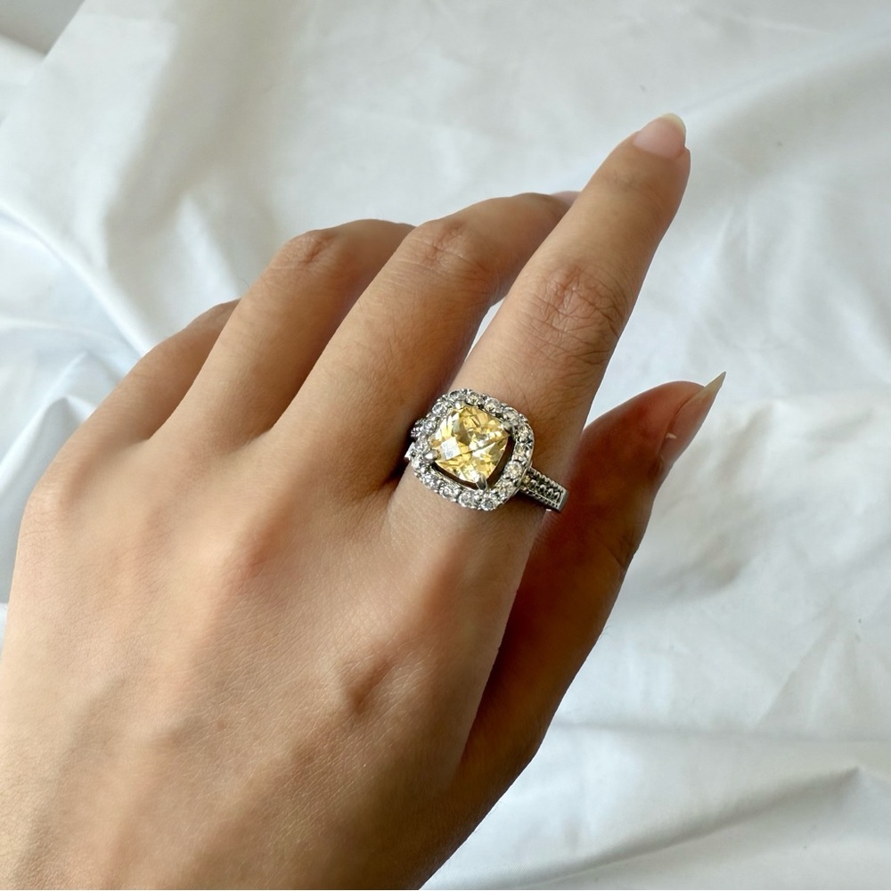 Yellow Diamond Statement Ring - image 3
